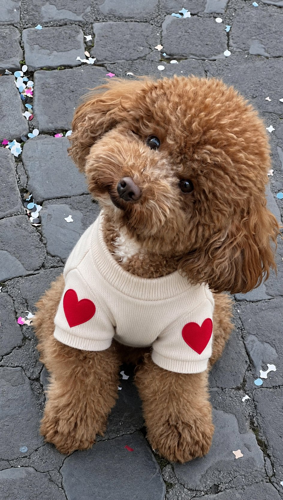 The Cupid Sweater — perro con la prenda (Beige)