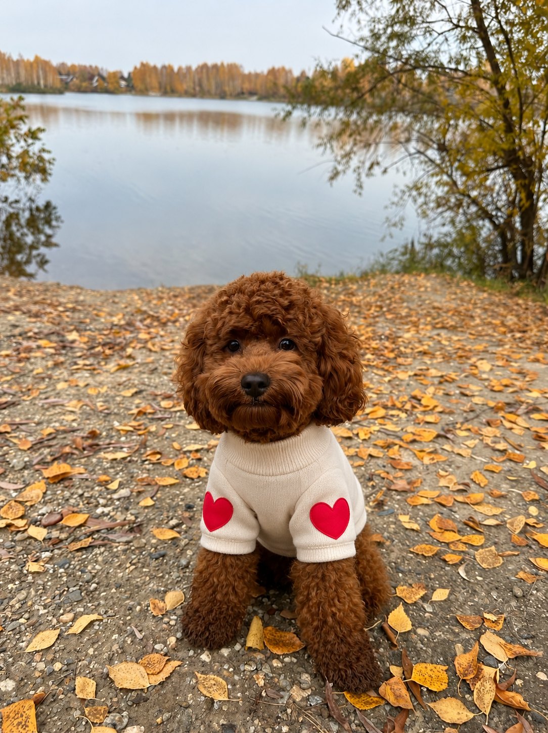 The Cupid Sweater — perro con la prenda (Beige)
