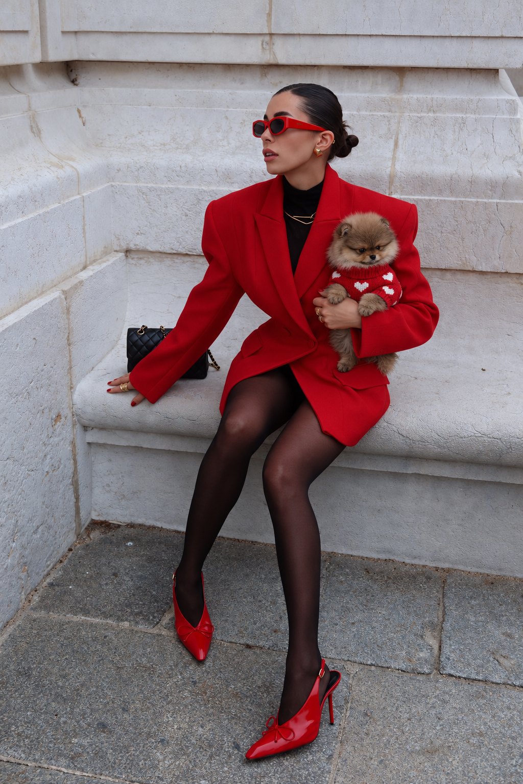 The Crush Sweater — perro con la prenda (Rojo)