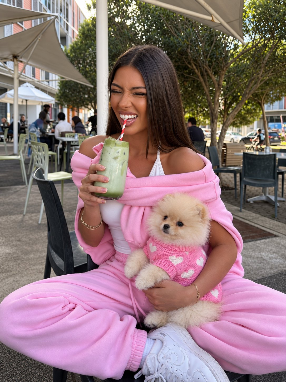 The Crush Sweater — perro con la prenda (Rosa)