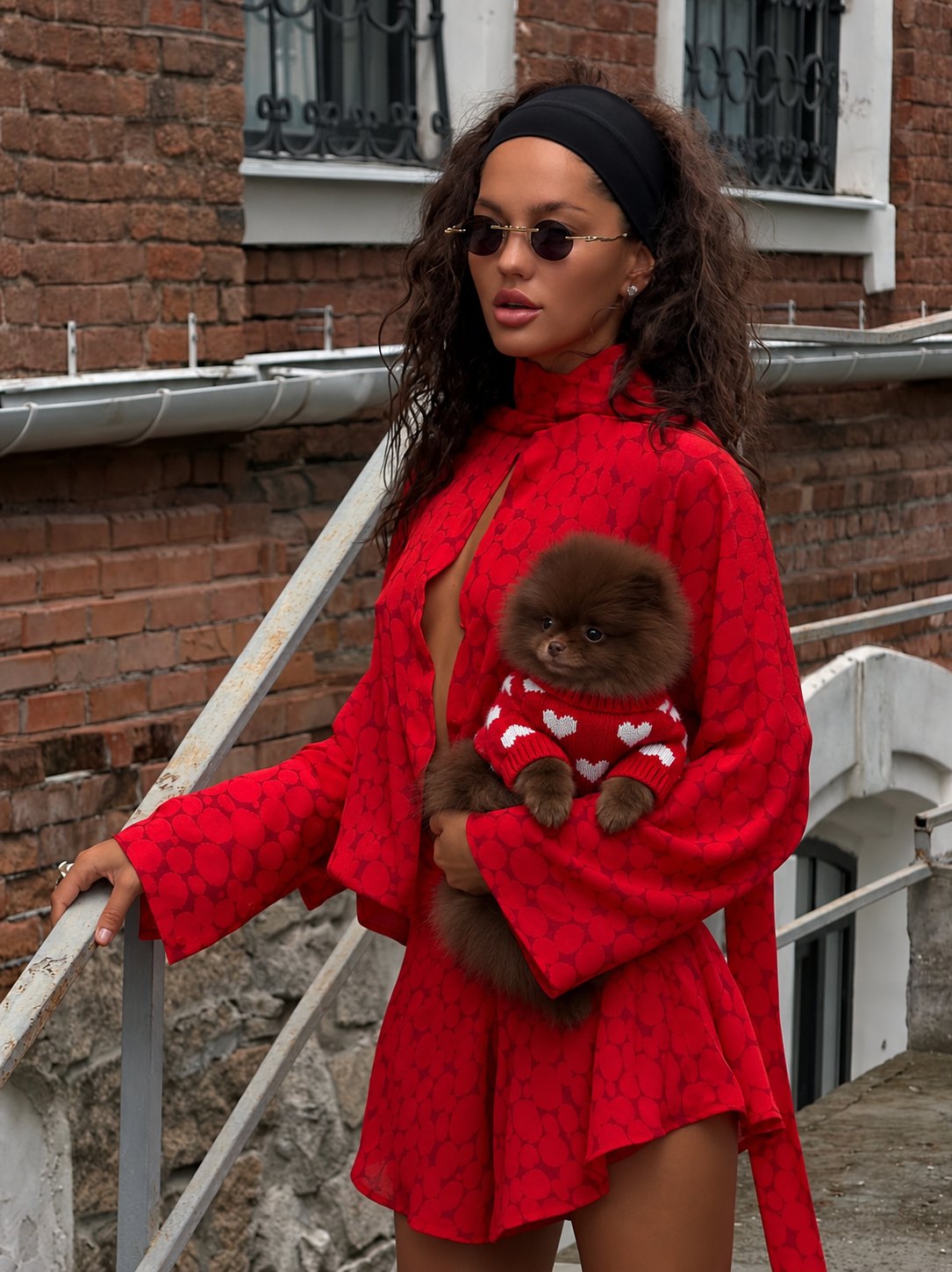 The Crush Sweater — perro con la prenda (Rojo)