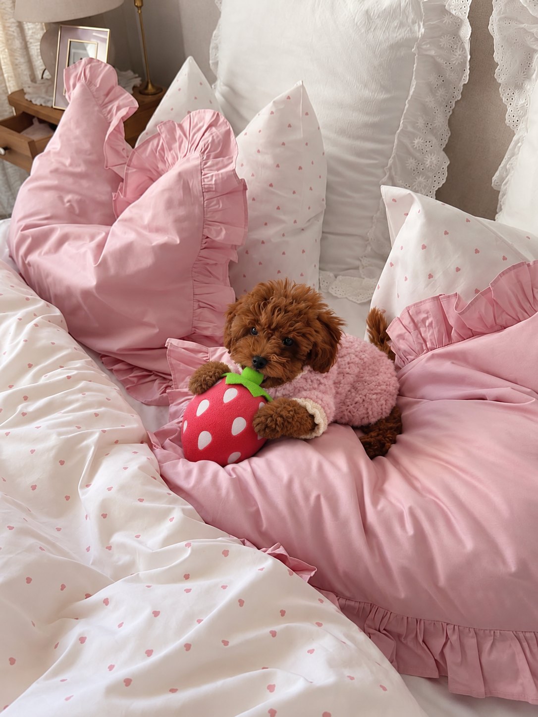 The Tutti Frutti Toy — perro con el juguete (Fresa)