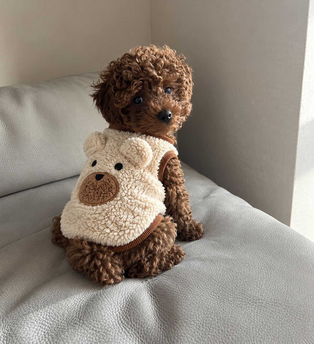 The Little Bear Vest — perro con la prenda (Crema)