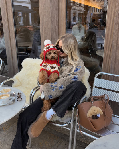 The Apple Pie Knit — perro con la prenda (Rojo)
