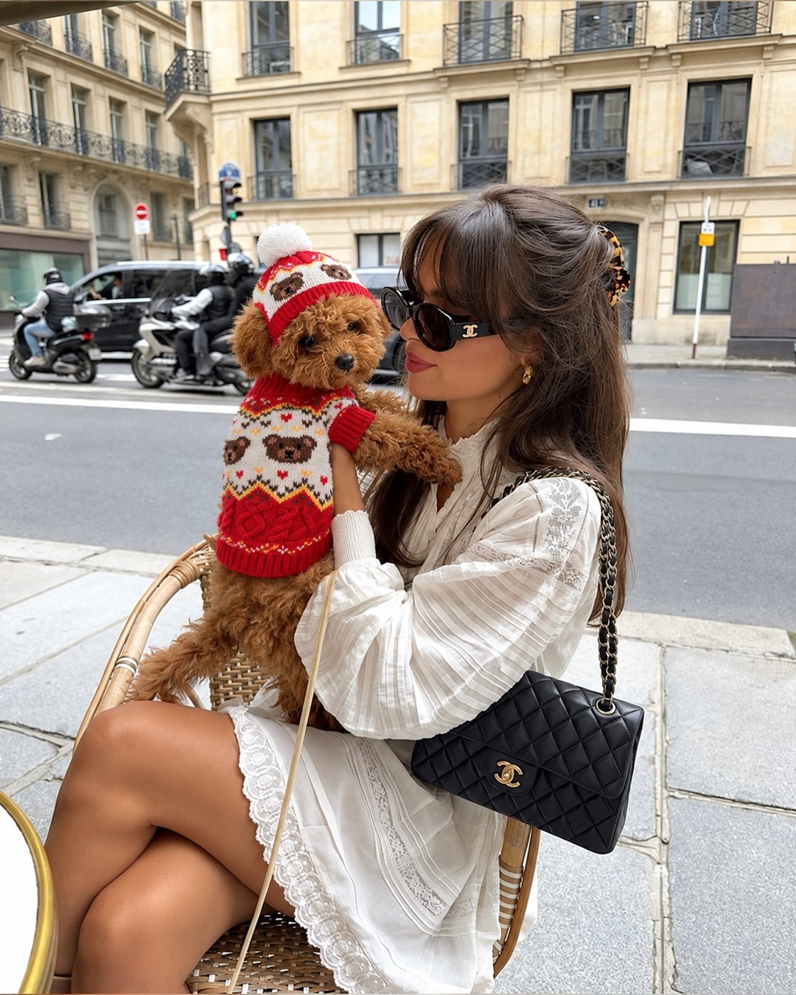 The Apple Pie Knit — perro con la prenda (Rojo)