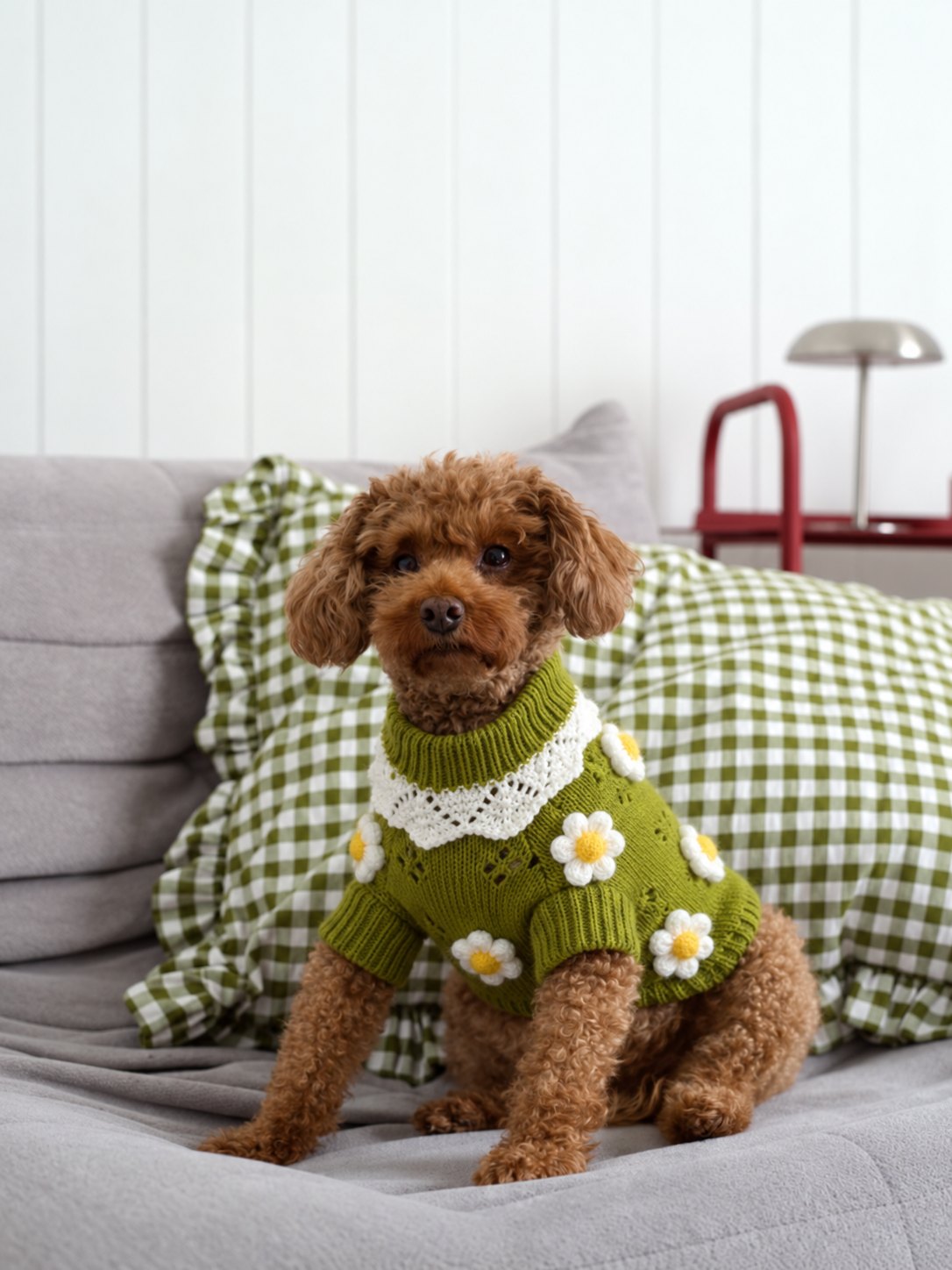 The Lola Knit — perro con la prenda (Verde)