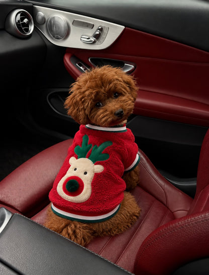 The Coco Sweater — perro con la prenda (Rojo)