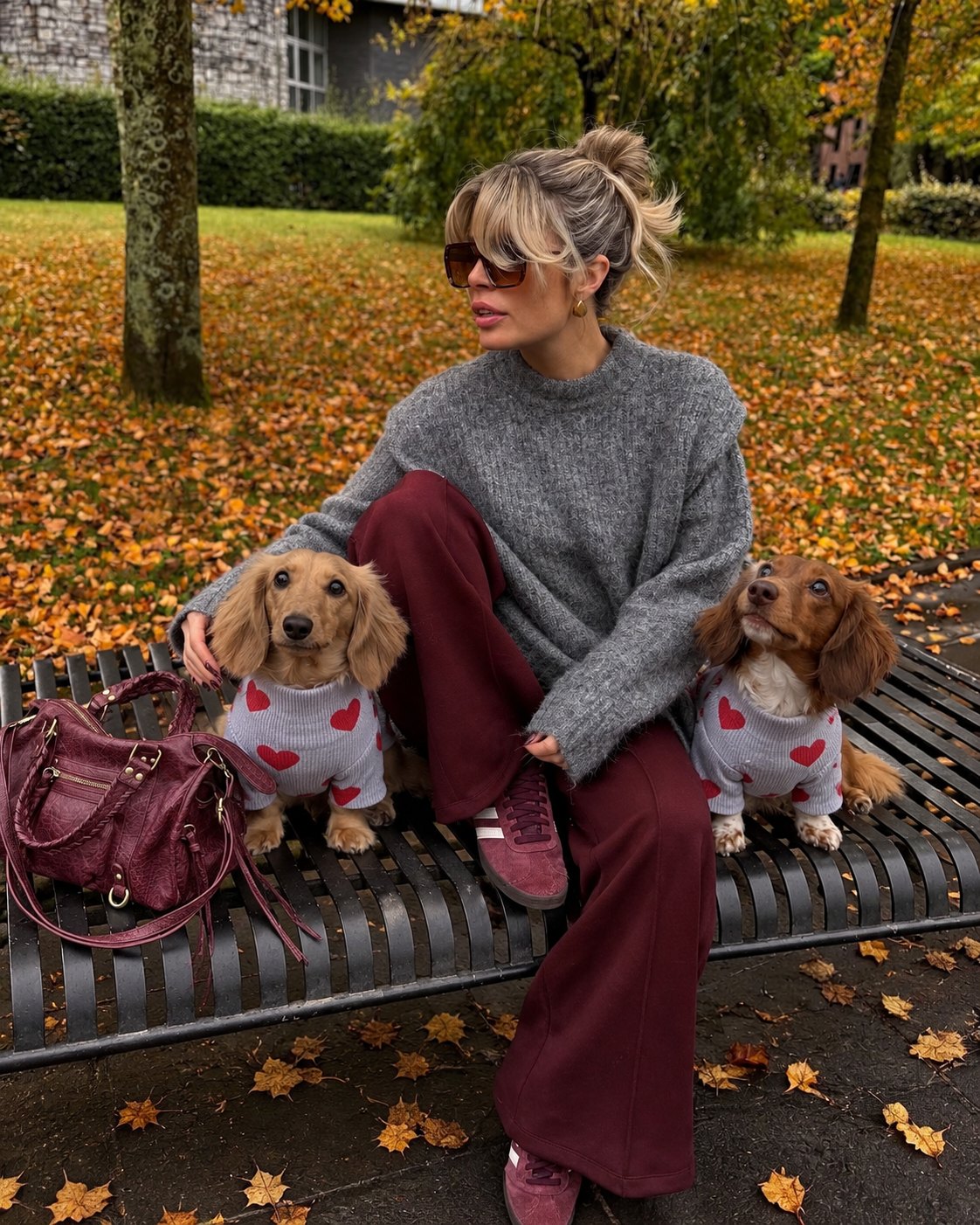 The Sweetheart Sweater — perro con la prenda (Gris)