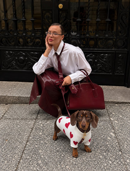 The Sweetheart Sweater — perro con la prenda (Blanco)