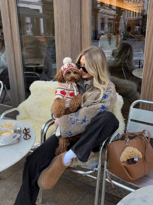 The Apple Pie Knit — perro con la prenda (Blanco)