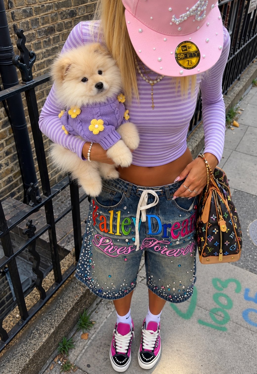 The Lola Knit — perro con la prenda (Lila)