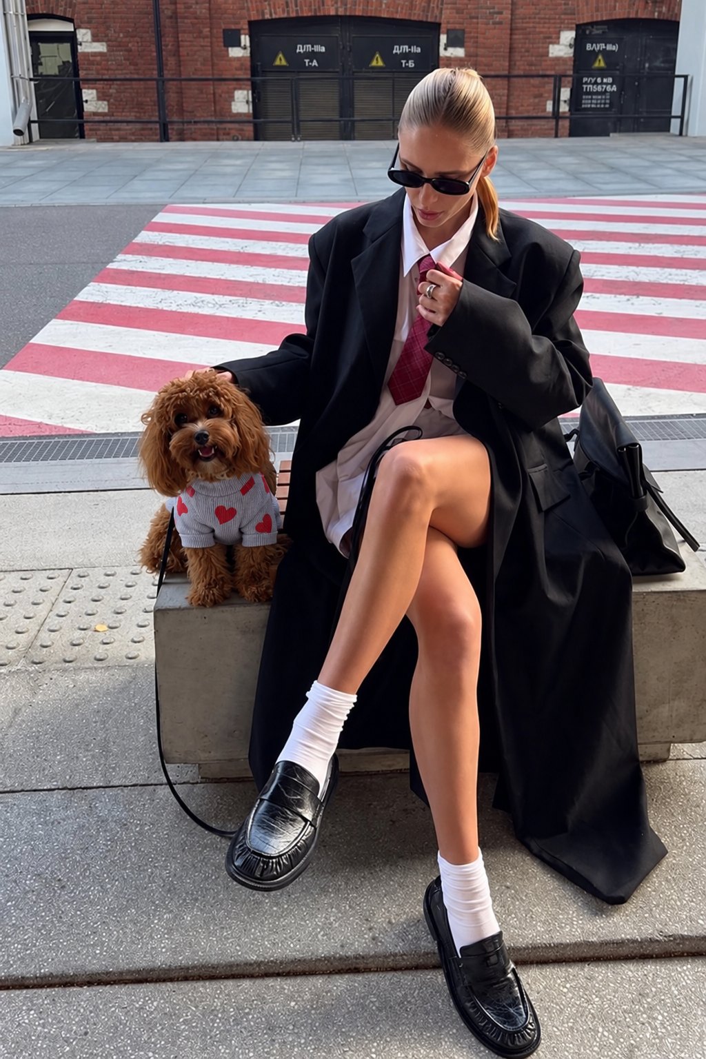 The Sweetheart Sweater — perro con la prenda (Gris)
