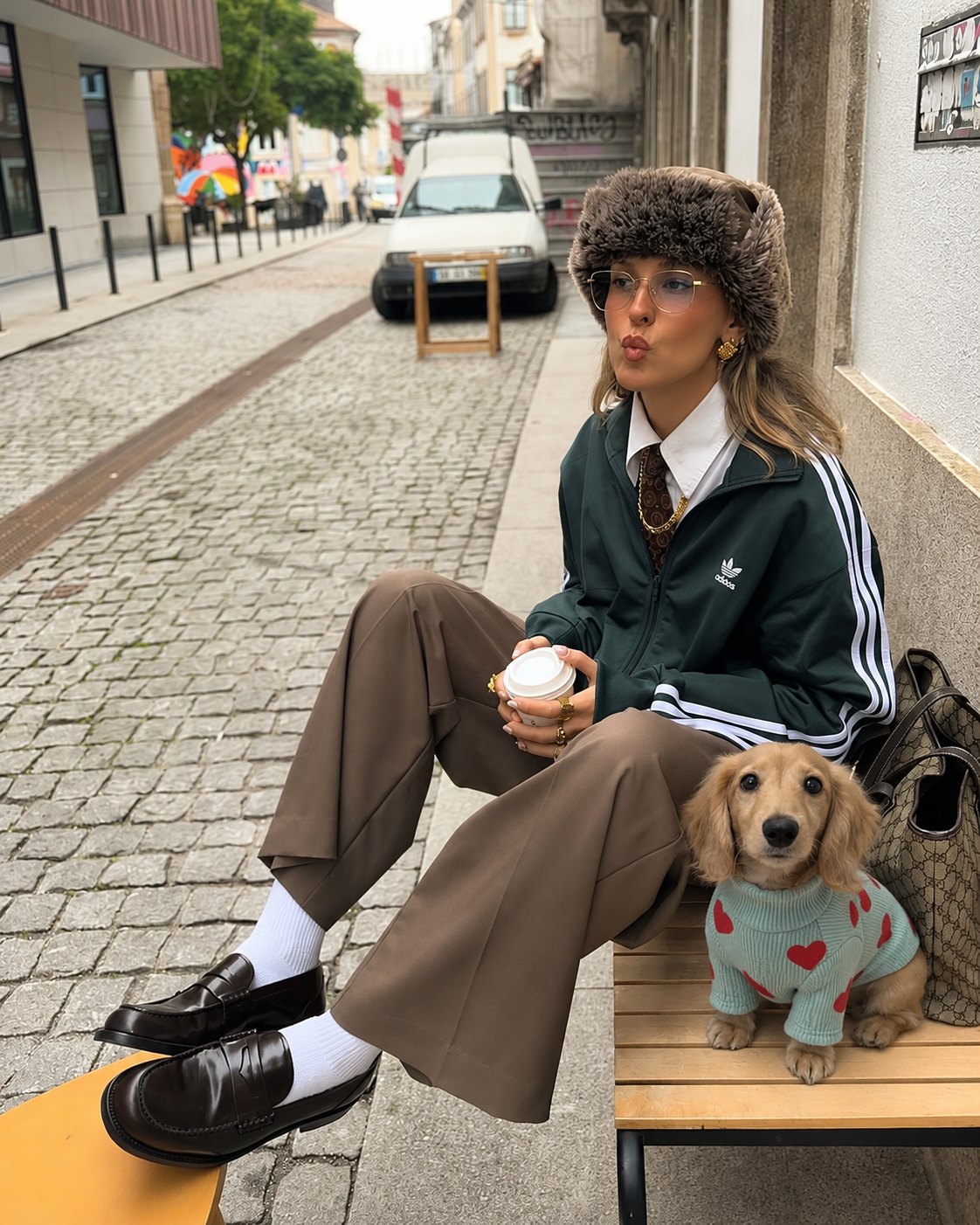 The Sweetheart Sweater — perro con la prenda (Verde)