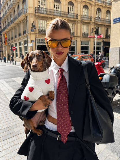 The Sweetheart Sweater — perro con la prenda (Blanco)