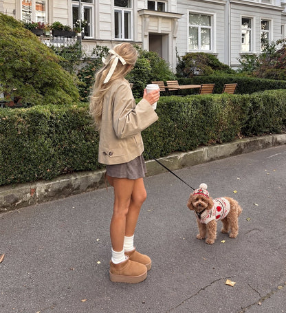 The Apple Pie Knit — perro con la prenda (Blanco)