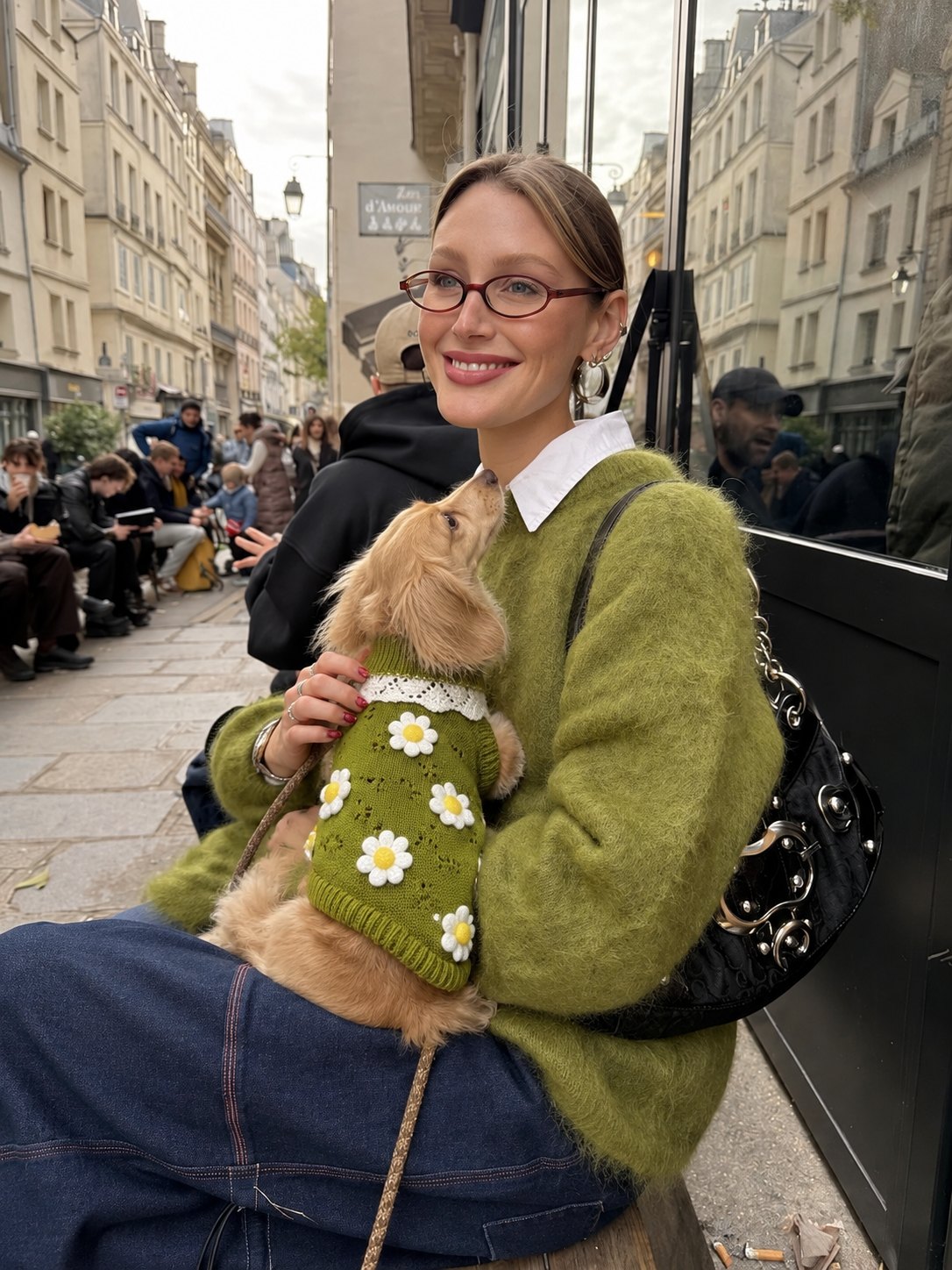 The Lola Knit — perro con la prenda (Verde)