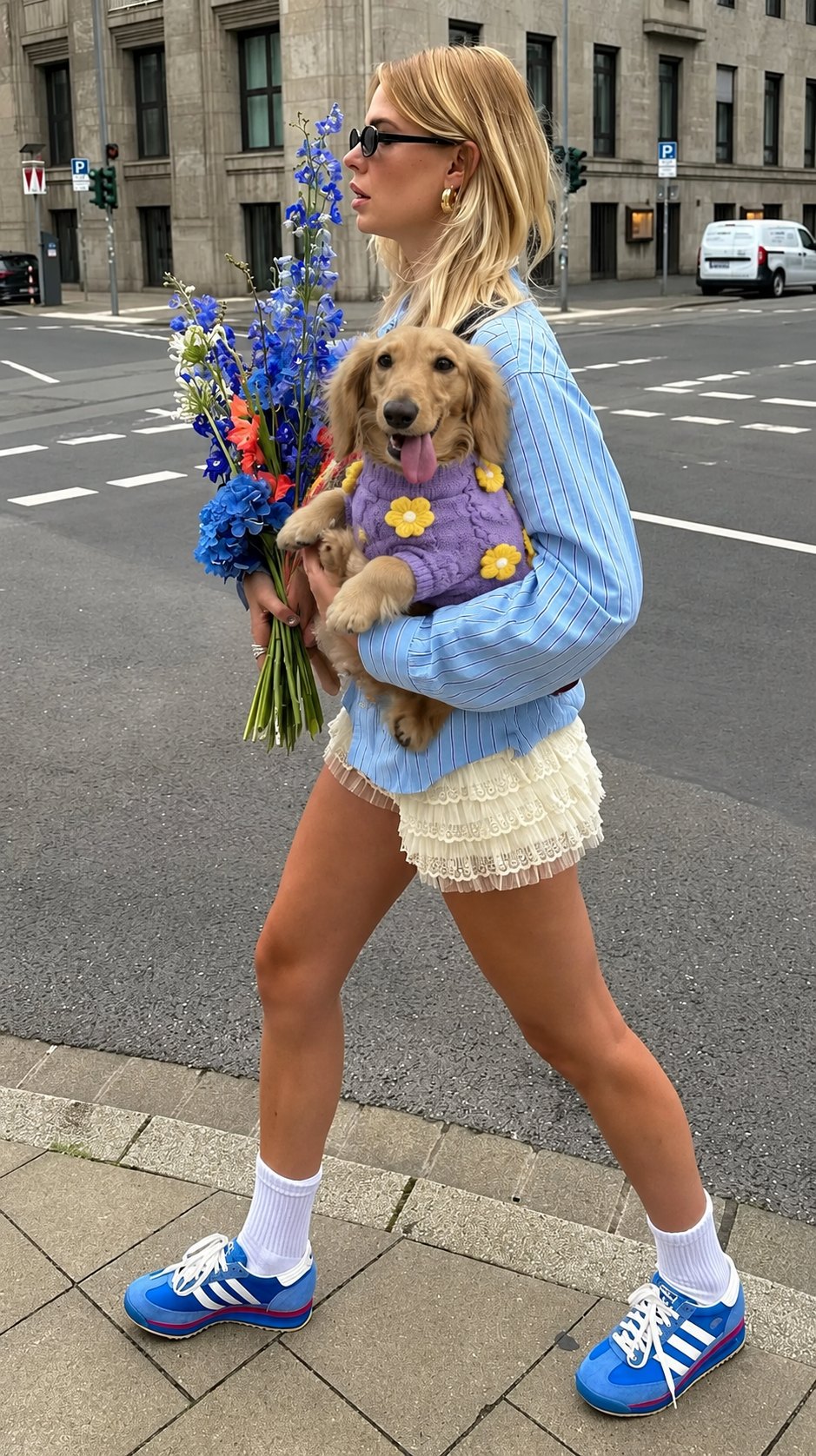 The Lola Knit — perro con la prenda (Lila)