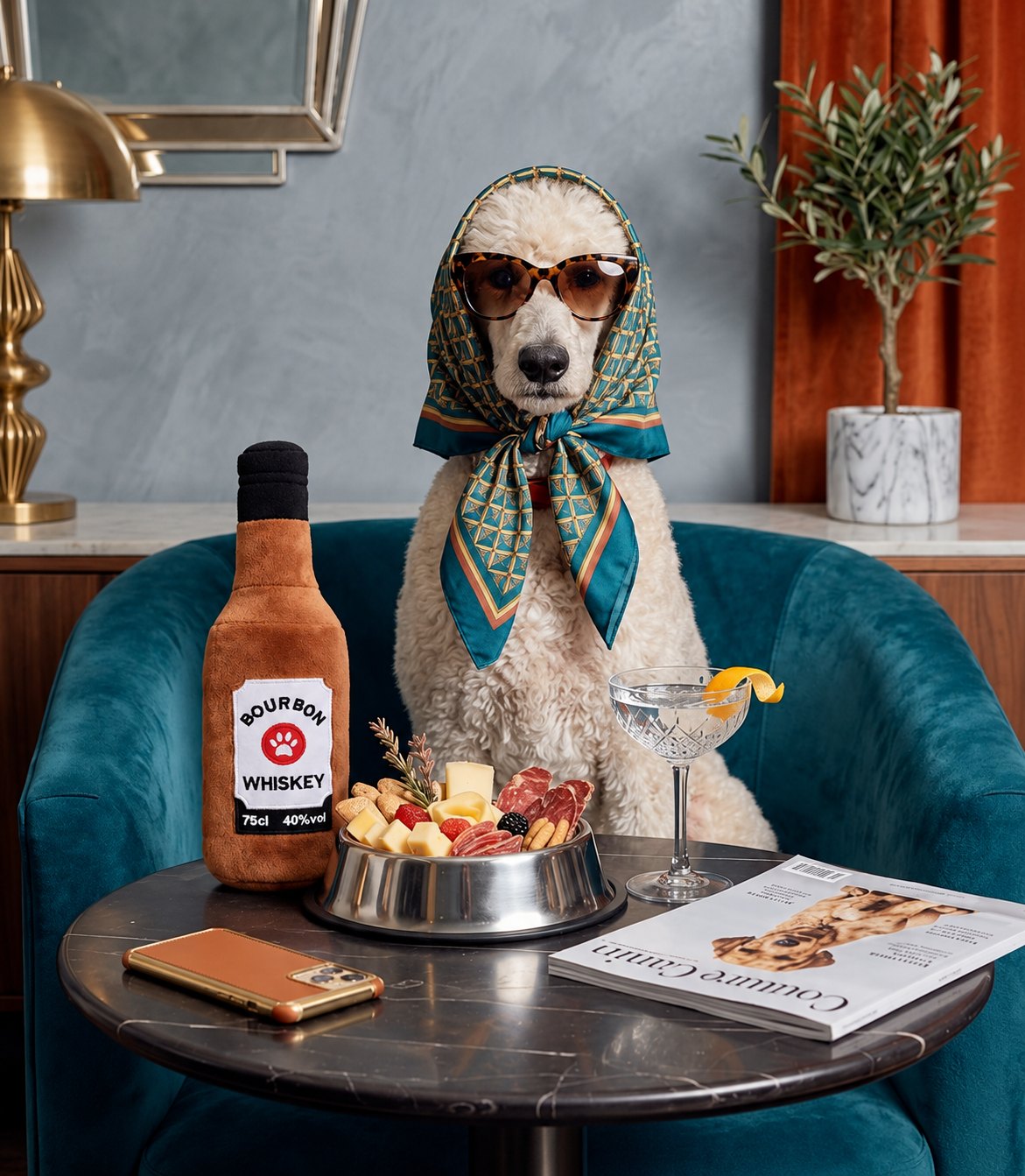 The Happy Hour Toy — perro con el juguete (Bourbon Whiskey)