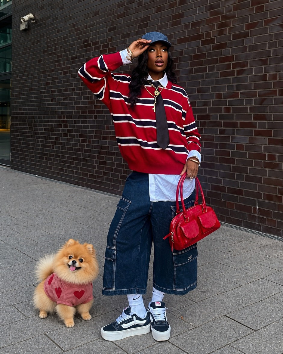 The Sweetheart Sweater — perro con la prenda (Rojo)