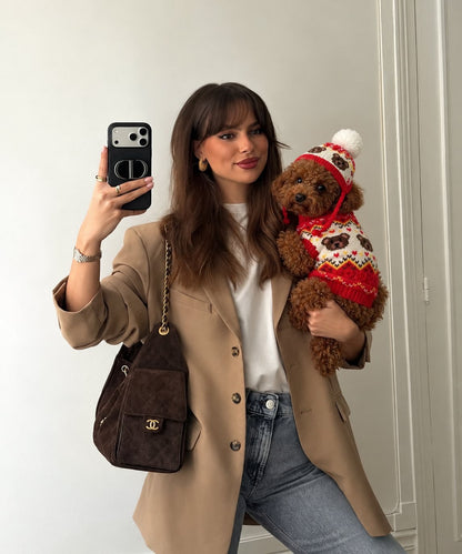 The Apple Pie Knit — perro con la prenda (Rojo)