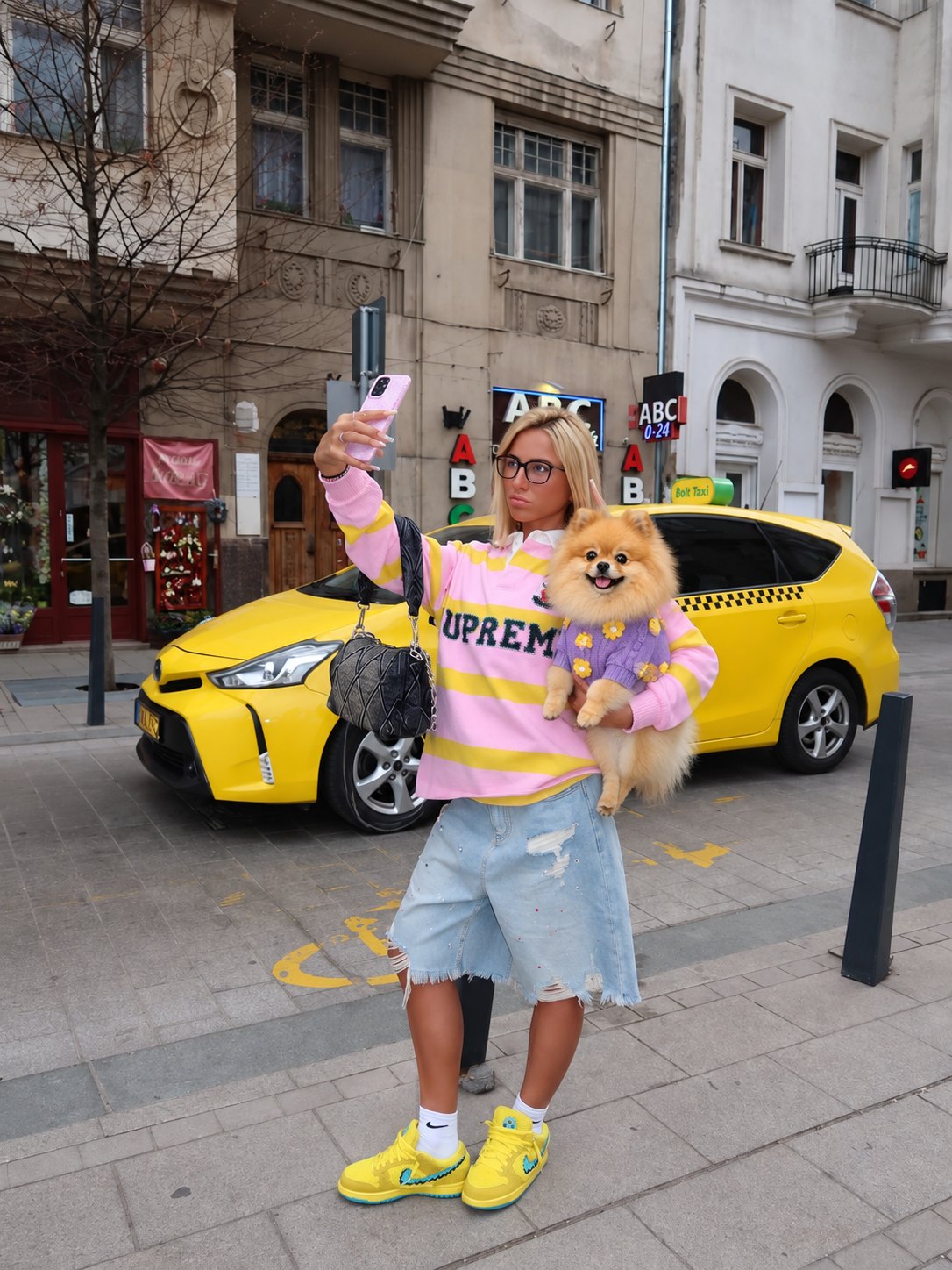 The Lola Knit — perro con la prenda (Lila)