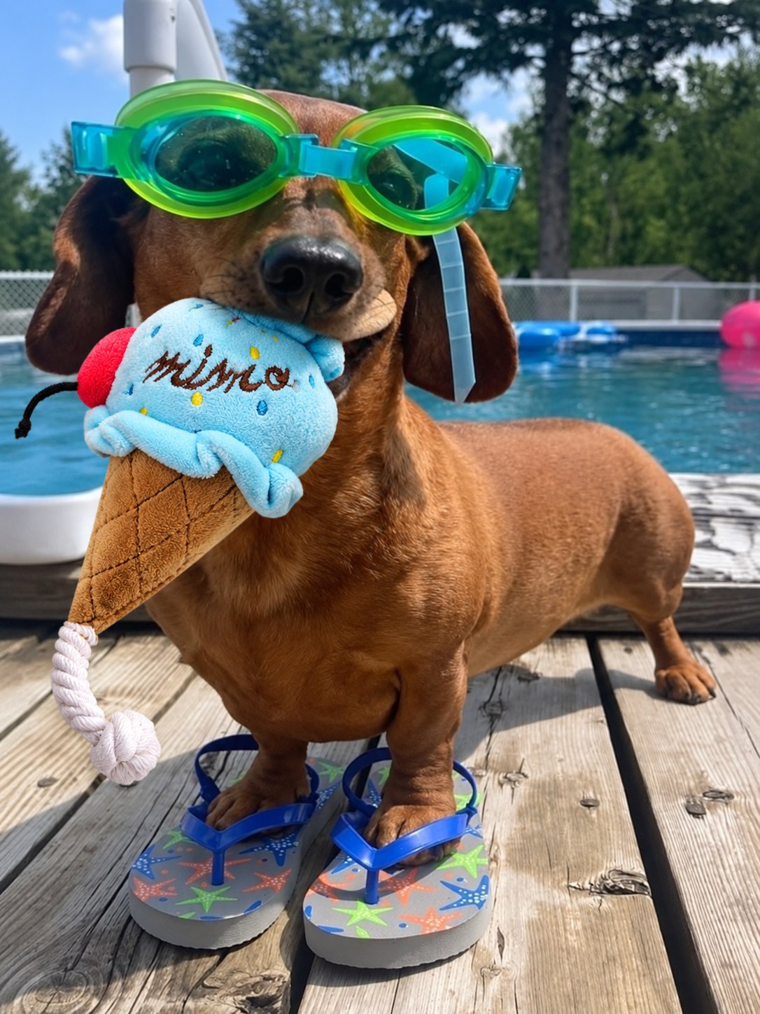 The Tutti Frutti Toy — perro con el juguete (Helado azul)