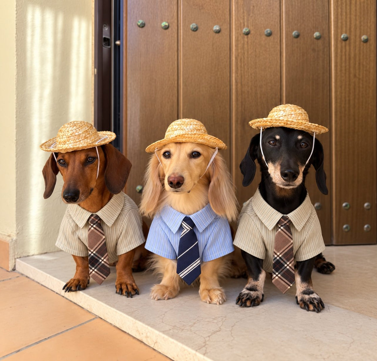 The Gentleman Shirt — perro con la prenda (Pack Azul + Caqui)