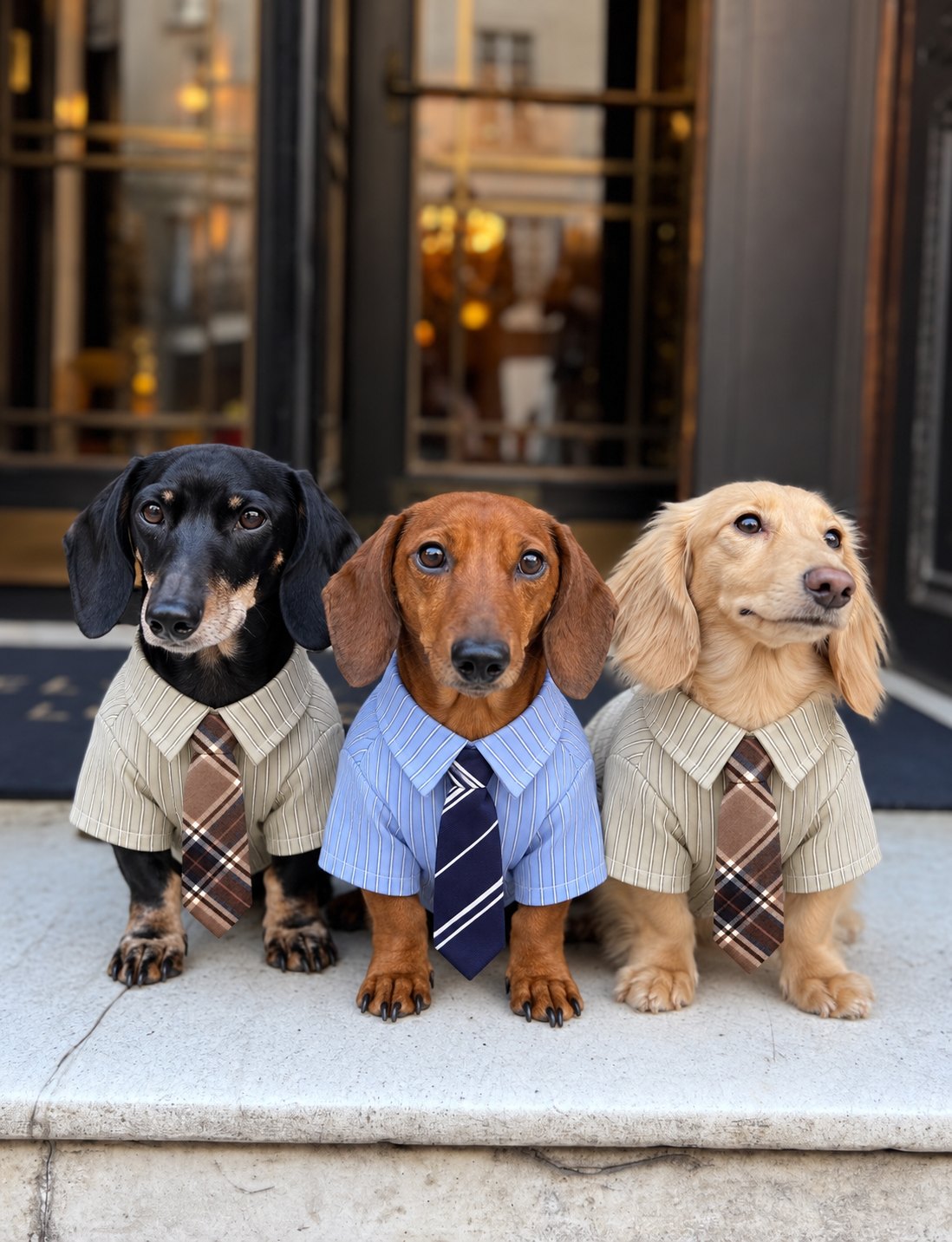 The Gentleman Shirt — perro con la prenda (Pack Azul + Caqui)