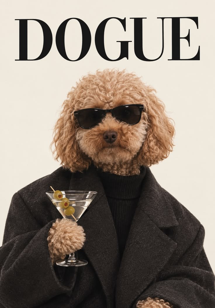 Perros divas de HOT DOGUE STUDIO posando con revistas